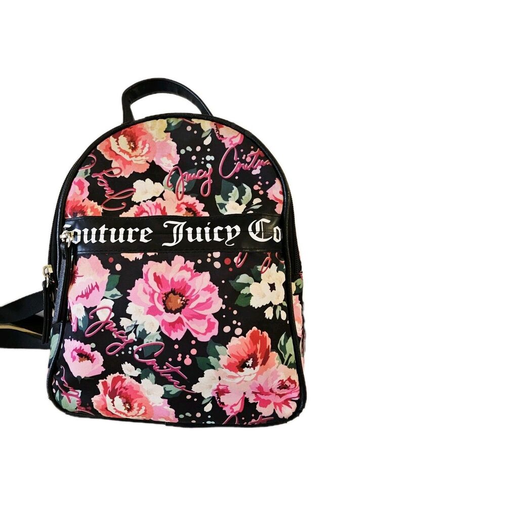 Juicy Couture Floral Mini Backpack | Black & Pink